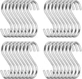 100 Pack 2.75 Inch S Hooks Stainless Steel S Shaped Hooks Heavy Duty S Hooks for Hanging Pans and Pots, Coffee Cups, Clothes, Plant, Jean, Silver