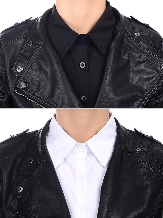 Tatuo 2 Pieces Fake Collar Detachable Collar for Women Shirts Dickey Half False Blouse Dickey