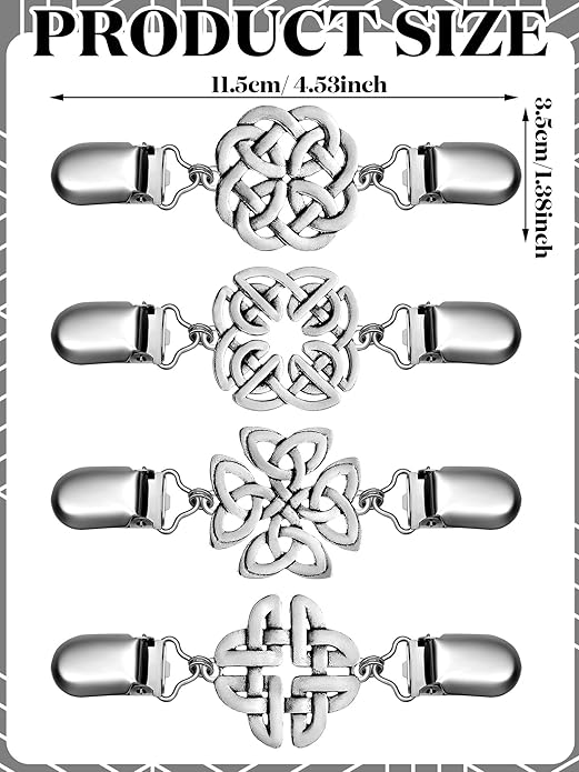 Jetec 4 Pieces Vintage Sweater Shawl Clips Retro Cardigan Collar Dress Shirt Brooch Clips for Women Wearing, 4 Styles
