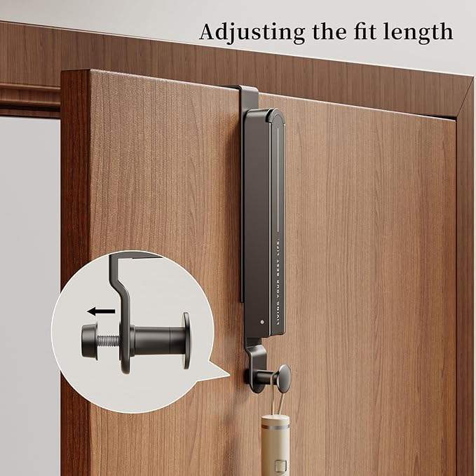 FEZHI Over The Door Drying Rack,Foldable Extensible Clothes Hanger with Fix Rod for Laundry,Over The Door Folding Rack for Clothing Coats Towels Hats (White)
