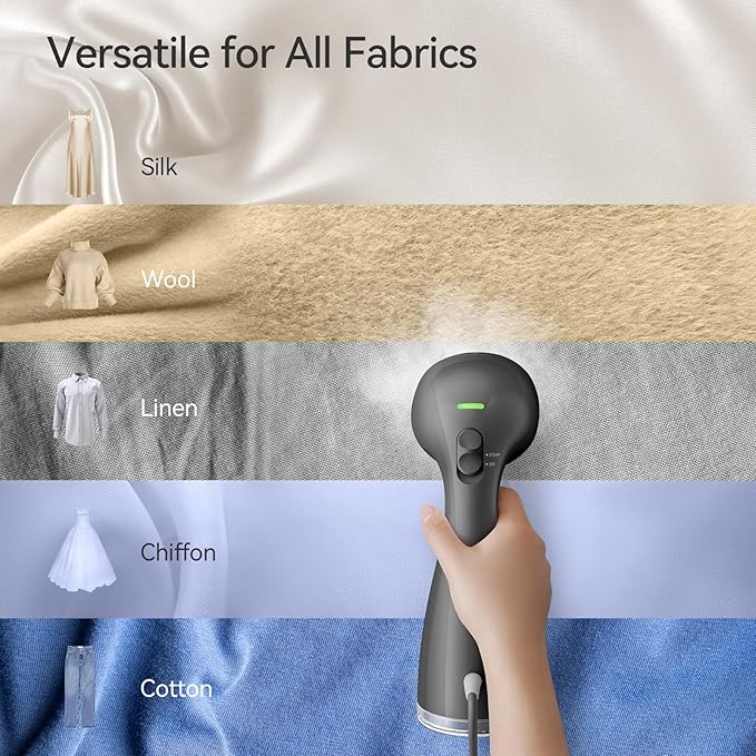 HiLIFE Steamer for Clothes, 1100W Clothes Steamer, Fast Wrinkle Removal with Large 300ml Tank, Ideal for All Fabrics, Easy to Use, Compact and Portable Travel Garment Steamer