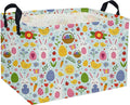 Easter Basket for Kids Gift Bunny Baskets Empty Baby Basket for Boys and Girls Rectangular Toy Storage Bins Organizer Bin Box Cute Egg Room Decor for Home(Bule Easter)