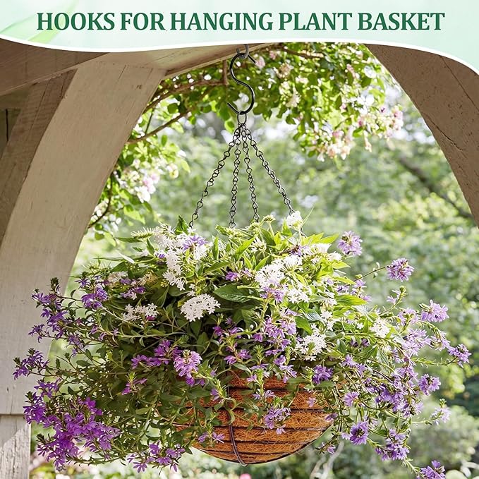 48 Pack 3.5 Inch Small S Hooks for Hanging Plants, Mini Black Metal Hangers for Kitchen Cups Mugs Utensils Jewelry DIY Crafts Vinyl Coated Non-Slip Utility Hooks