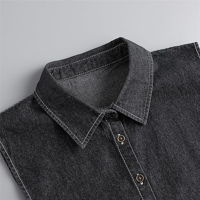 Eforcase Fake Collar Detachable Dickey Collar for Women Denim Fake Collar False Shirt Collar Dickey Collars Faux Collar