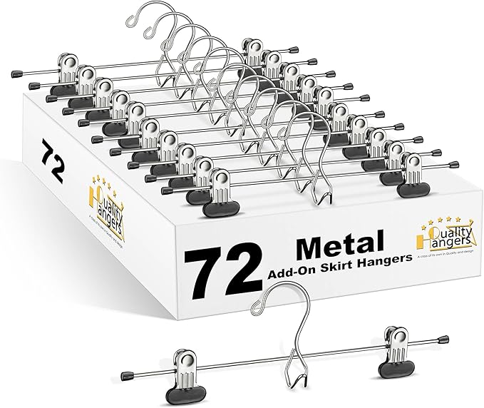 Quality Hangers Chrome Add-on Skirt/Slack Hanger, (96)