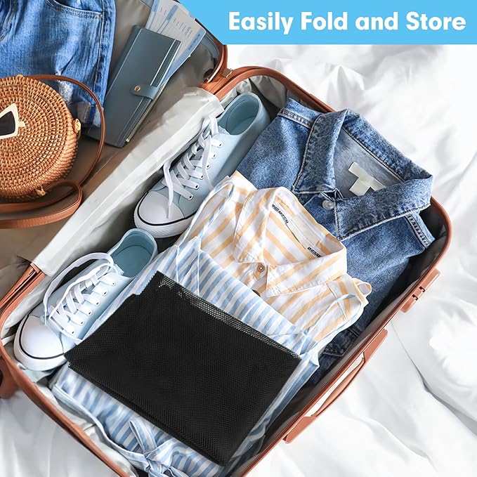 2 Pcs Mesh Laundry Bags, 24x35 Inches Large Mesh Laundry Bag with Drawstring, Large Laundry Drawstring Bag for Travel, Home, College and Apartment