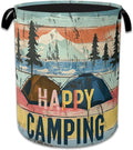 Happy Camping Laundry Basket Collapsible Laundry Hamper, Oxford Cloth Storage Bin for Room/Bathroom/Bedroom/Dormitories 16" X 20.8"