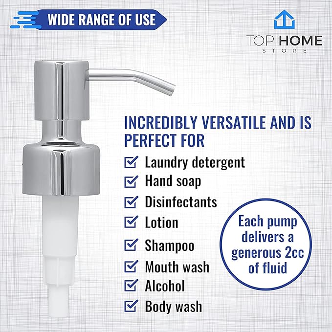 Bathroom Countertop Soap Dispensers (Chrome, 4 Pack)