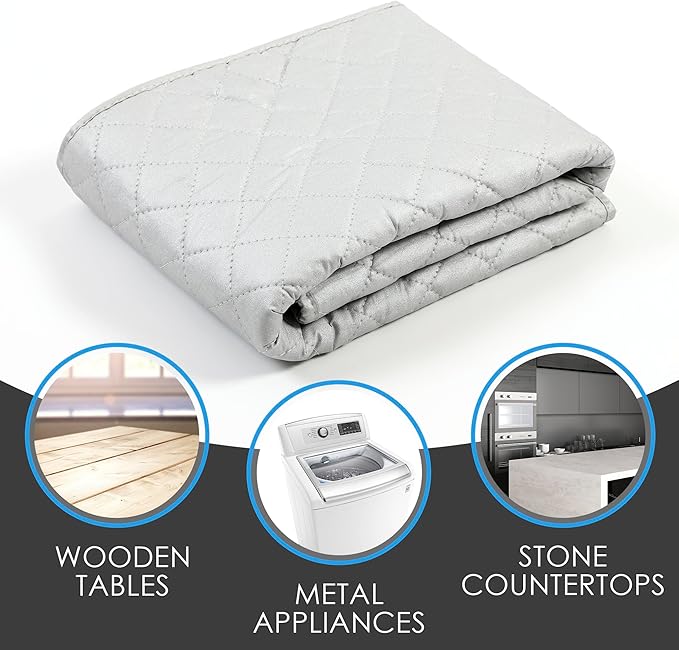 Houseables Ironing Mat, Ironing Pad, Iron Mat, Iron Pad, Dryer Top Protector, Magnetic, Portable, Blanket Cover for Table Top, Countertop, Washer, Travel Board, Quilting, Cloth, Wide, Thick, 36 x 30