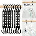HOUSE DAY Sturdy Plastic Space Saving Hangers 12 Pack, Cascading Hangers Organizer Closet Space Saver 80% and Wrinkle Free Clothes, Multi Collapsible Hanger for Heavy Clothes, Shirts, Pants (Black)