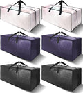 6 Pack Heavy Duty Extra Large Moving Bags W/Backpack Straps - Strong Handles & Zippers, Storage Totes For Space Saving, Fold Flat, Alternative to Box and Bin (40 gal, Semi-Transparent+Blue+Black)