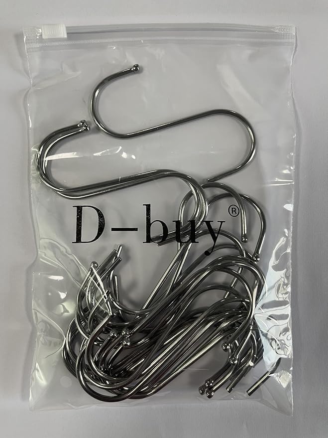30 Pack 3.5 inch Heavy Duty S Hooks - Plants, Outdoor, Light, Cup, Large Hangers for Kitchen, Bathroom, Bedroom and Office (Silver)
