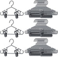 Hsei 5/10/40 Pack Baby Hangers with 10/20/80 Clips, Plastic Kids Pants Hangers for Nursery Closet Top and Bottom Clothes Hanger Set for Newborn Infant Toddler(120 Packs Total,Gray,10.6 Inch)