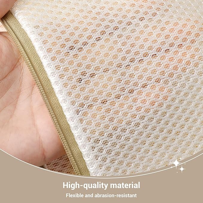 6PCS Logo Category Double Thickened Fine Mesh Laundry Bag Set with Zipper (Hosiery + Shirt + Dress + Jacket + Pants + Bra Bag)