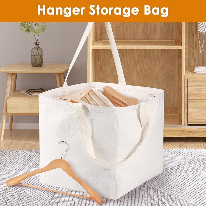 Hanger Storage Bag, Clothes Hanger Organizer Holder for Space Saving, Hanger Triangle or Square Storage Bag with Handles for Closet Drying Rack (1, Square)