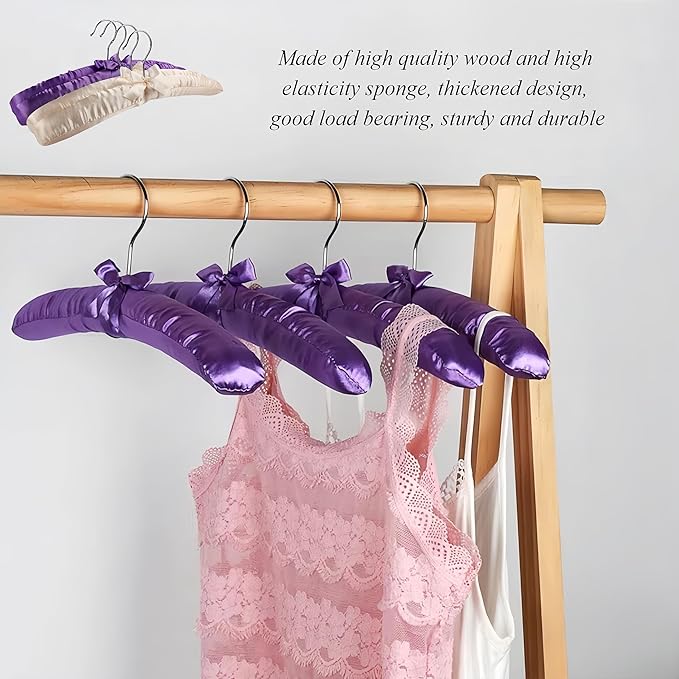 Padded Hangers for Women Clothing Satin Hangers Padded Hanger for Sweaters Non Slip Padded Clothes Hanger