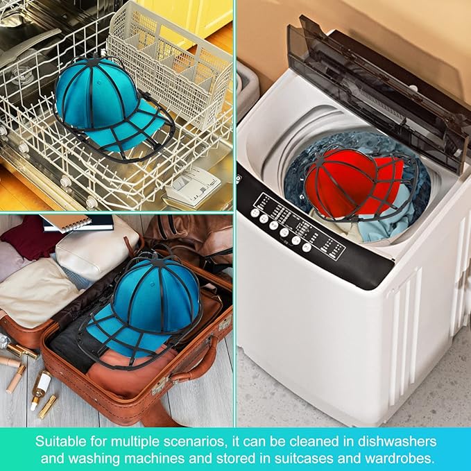 Coopahce Hat Washer for Washing Machine, Hats Cleaner for Baseball Caps, Hat Washing Cage Cap Washer, Dishwasher Hat Holder