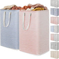 Lifewit 2 Pack Laundry Hamper Large Collapsible Laundry Baskets, Freestanding Waterproof Clothes Hamper with Easy Carry Handles in Laundry Room Bedroom Bathroom College Dorm, Pink&Blue, 2 x 80L