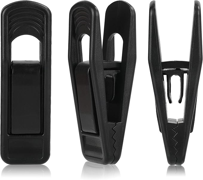Tinfol Black Plastic Hanger Clips 40 Pack, Large Opening Pant Clips, Strong Pinch Grip Clip for Slim-line Clothes Hangers, Multi-Purpose Finger Clip for Skirt Pant Hangers
