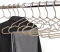 10-Pack of Fabric-Wrapped Metal Hangers Features a Strong Metal Frame, Soft Fabric Coating, Non-Slip Design, preventing Damage, and Providing Secure, Space-Saving Garment Storage. (Ivory)