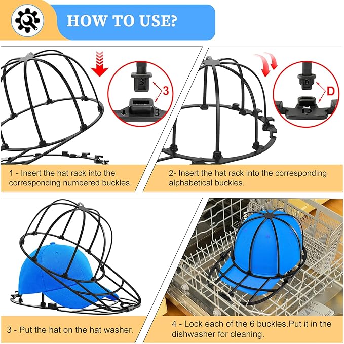 Eiito Hat Washer for Washing Machine - Cleaner for Baseball Caps, Say Goodbye to Deformed Dirty Hats