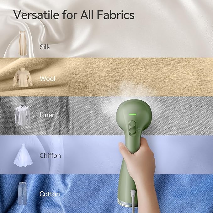 HiLIFE Steamer for Clothes, 1100W Clothes Steamer, Fast Wrinkle Removal with Large 300ml Tank, Ideal for All Fabrics, Easy to Use, Compact and Portable Travel Garment Steamer