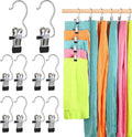 Pant Hangers with Clips, Metal Legging Organizer for Closet, 10 Pack Space Saving Hangers with Clips for Yoga Pants, Closet Organizers and Storage for Skirt/Jean/Hat/Short