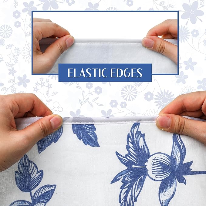 Tegeme Ironing Board Cover and Pad 15 x 54 Inch Cotton Thick Padded with Elastic Edge and Hook and Loop Laundry Room Decor Fits Standard Size(Chinoiserie)