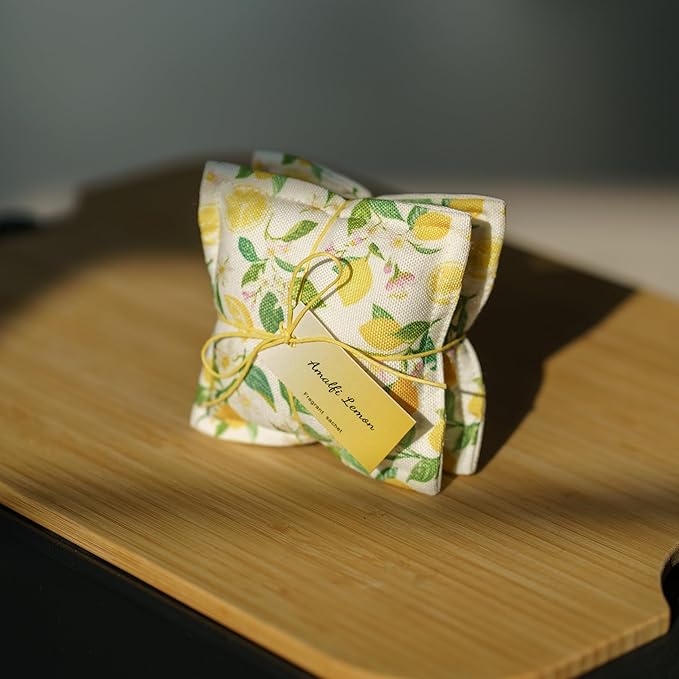 AUCUDA Mother's Day Lemon Scented Sachet Bags for Drawers and Closets Decorations, Potpourri Packets for Women Clothes Storage, Spring Wedding Fragrance Pillow, Bedroom Indoor Fresheners.