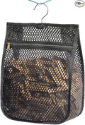 Mesh Clothespin Bag for Clothesline Outdoor, Clothes pin Bag with Zipper Closure, Large Opening, Large-Capacity Clothespin Storage Organizer with Hooks, Use YKK Zipper