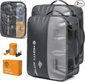 Travel Vacuum Seal Bag with Pump, 21L Compression Packing Cube Kit with 270° Zipper, Reusable Waterproof Vacuum Storage for Carry-On & Small Checked Luggage (2-Pack)