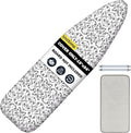Ironing Board Cover and Pad 15"x54" Extra Thick Natural Cotton, Scorch and Stain Resistant Padding,Standard Size Iron Board Cover with Fasteners Heavy Duty Elastic Edge, Heatproof Ash