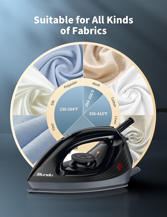 Sundu Steamer Iron,1600W Steam Station Professional Steam For Clothes with 44 oz Tank, 400 microsteam holes, Built-In Pump, Ceramic baseplate,Iron Lock For Easy Carry