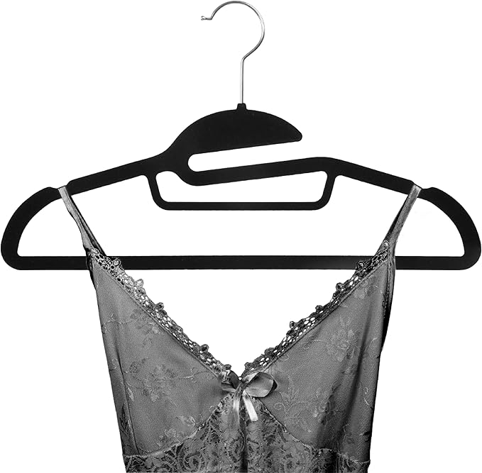 Simplify 24 Pack Ultimate Hanger | Great for Accessories | Organizing Belts | Scares | Ties | Non-Slip | Closet Organization | Black