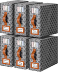 6 Pack Bed Sheet Organizers and Storage, (King & Queen Size) Sheet Organizer for Linen Closet, Foldable Bedding Storage Box with Window for Bedsheets, Duvet Cover and Pillowcase (Dark Grey 6 Pack)