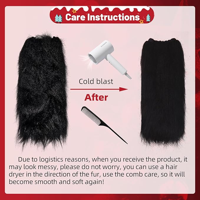 Zando Furry Faux Fur Leg Warmers for Women - Soft Fluffy Legwarmer Winter Boot Cuffs Covers for Daily Halloween Santa Costume