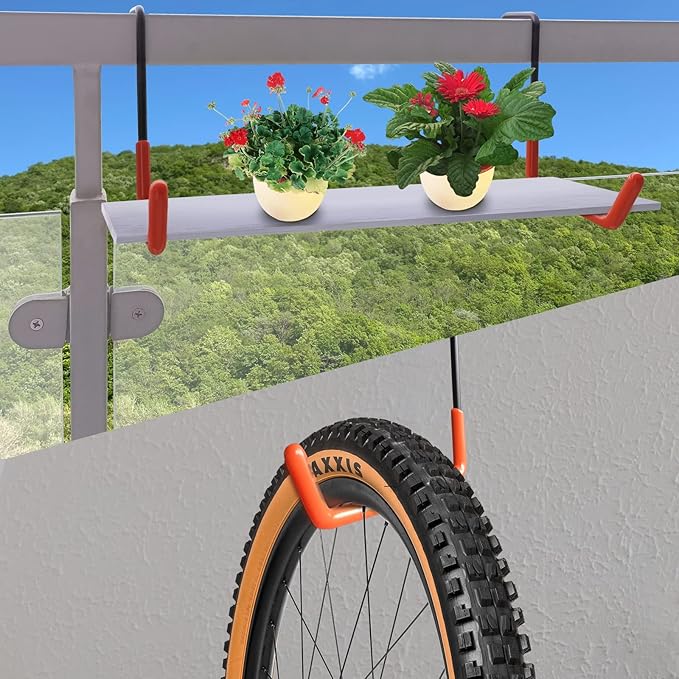 Rafter Hanger Hook Garage Bike Hooks Ladder Hanger Large S Hooks for Hanging,with Non Slip Coating,for Organizing Bulk Items,Ladders,Bikes,Ropes and More Equipment (6, Black)