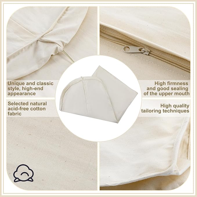 42 Inch Acid Free Cotton Muslin Suit Garment Bag Long Dress Suit Storage Box Closet Organizer for Suits, Coats, Travel Bag