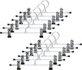 Mawa by Reston Lloyd Space-Saving Clothes Hanger for Pants and Skirts with Two Non-Slip Clips, Style K/30D, 12-Inch, Set of 12, Black
