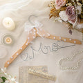 Honeydak Mrs. Wedding Dress Hanger for Bride to Be,Elegant Bridal Hanger for Brides Gowns, Bridal Party Shower Gift,Wedding Gift(Natural,Pearl)