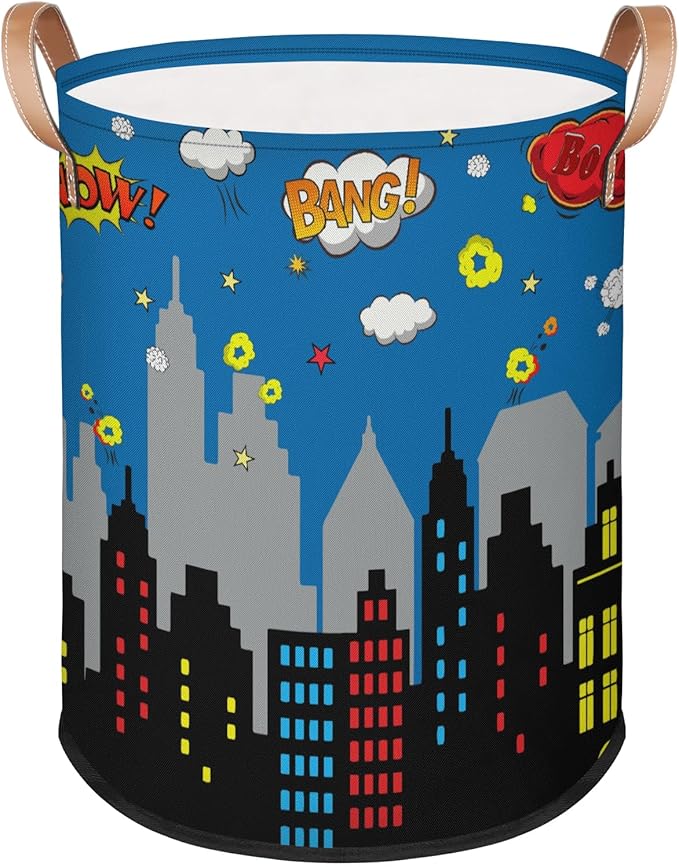 Boys Laundry Hampers for Bedroom Spider Web Collapsible Sturdy Dirty Clothes Basket with Handles for Kids Room Bathroom Living