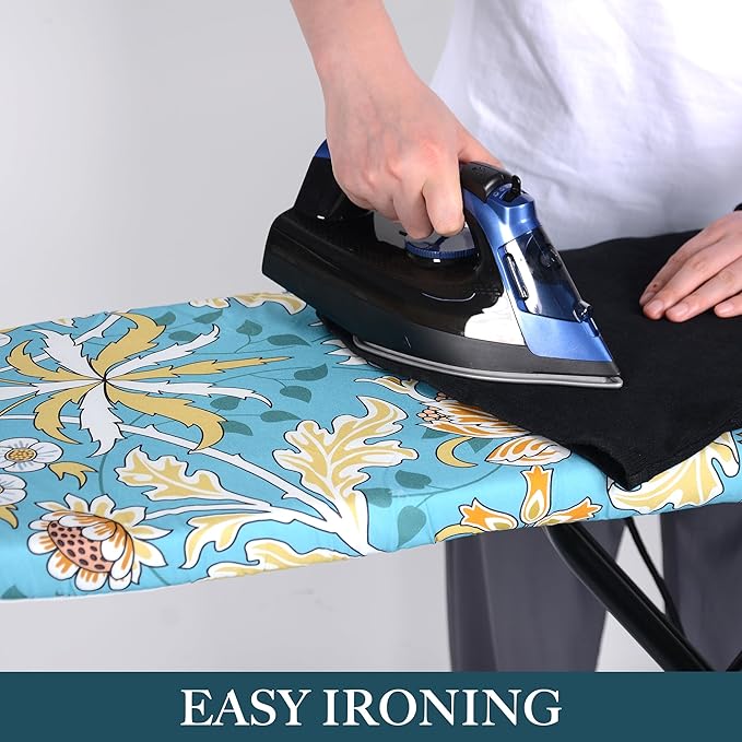 Ironing Board Cover and Pad, (15″X54″) Standard Size, Stain-Resistant & Wrinkle-Free Surface，Thick Padding, Elastic Edge