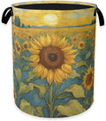Retro Sunflower Field Laundry Basket,Rustic Farmhouse Clothes Hamper,Oxford Cloth Collapsible Nursery Hamper Storage Organization for Bedroom,Bathroom,Office,College Dorms,16x20 Inch