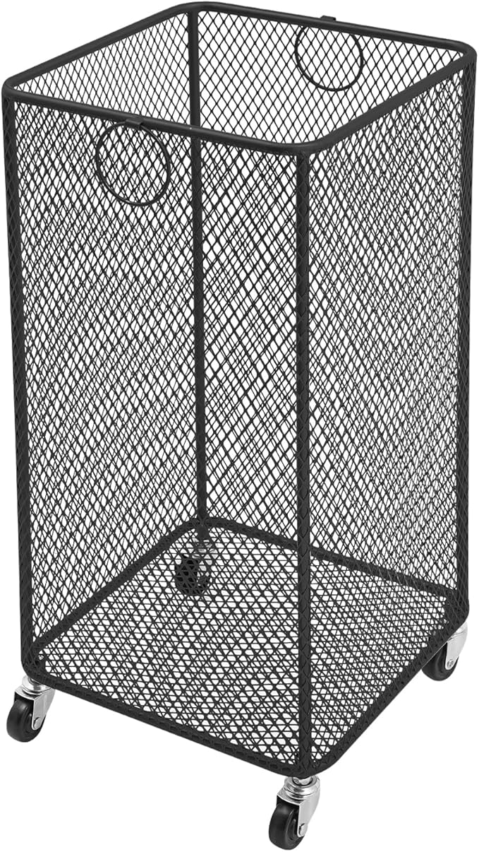 Wire Metal Rolling Laundry Basket On Wheels,Mesh Wire Laundry Basket Storage Cart for Bathroom Bedroom Dirty Clothes Storage (Type 6)