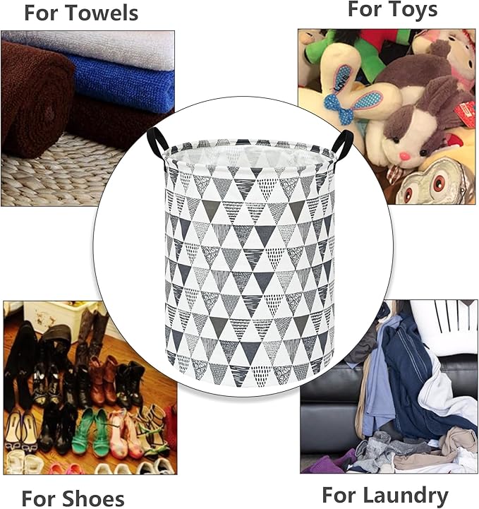 Baby Waterproof Storage Basket Kids Hamper Nursery Bins Organizer Gift Toy Box Laundry Basket for Women Large Canvas Collapsible Chest for Home/Dorm/Office/Room Decor