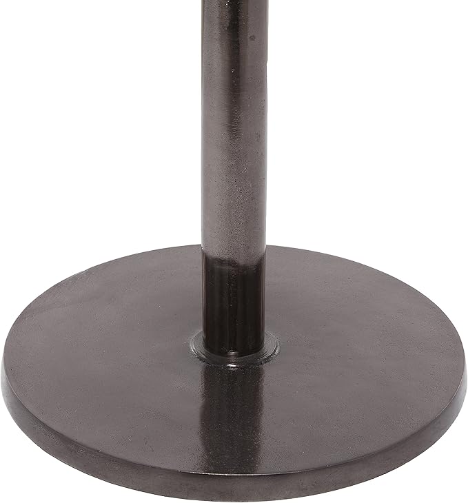 Deco 79 Aluminum Metal 4 Hook Coat Rack, 15" x 15" x 68", Black