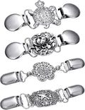Jetec 4 Pieces Vintage Sweater Shawl Clips Retro Cardigan Collar Dress Shirt Brooch Clips for Women Wearing, 4 Styles