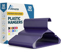 Lifemaster Plastic Clothes Hangers – Heavy Duty Hanger Set, for Organizing Clothes, Dresses, and Coat, Holds Up to 5 lbs, Space-Saving Hangers with Non-Slip Shoulder Grooves, Pack of 50, Purple