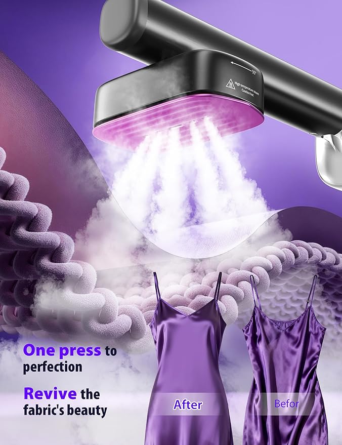 Sundu Steamer for Clothes,15s Fast Heat-up Handheld Garment Steamer,35mins Runtime & 180ml Large Tank,25g/min Steam,Ceramic Panel,Stands on Desk,Wrinkle Remover for Travel, Home, Office(Gray Gold)