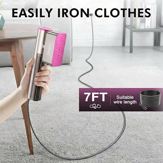Travel Steamer for Clothes,100V-240V Portable Iron,15s Fast Heat Up,Handheld Steamer & Iron 2 in 1,LED Display, 150ml Large Water Tank, Travel Size Perfect for Global ＆ Europe